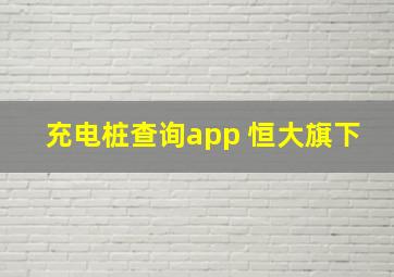 充电桩查询app 恒大旗下